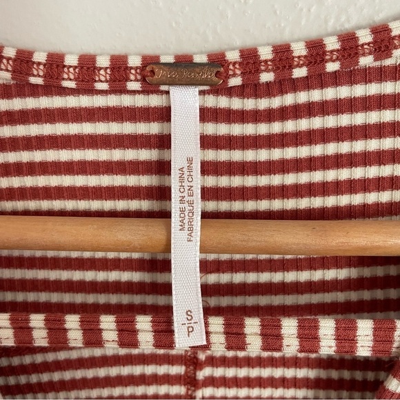 Free People | Frenchie Striped Cut Out Ribbed 90’s Y2K Tee - Picture 9 of 14